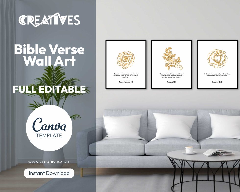 Customizable Bible Verse Wall Art. Printable Wall Art