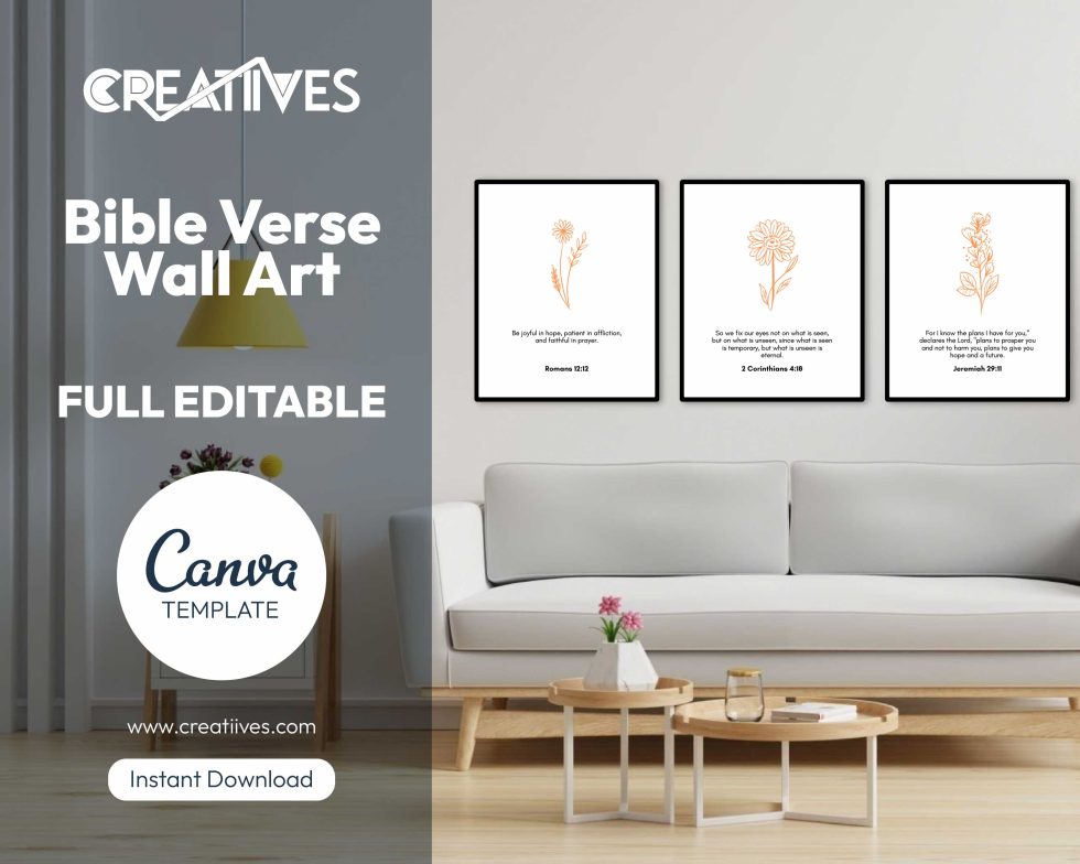 Customizable Bible Verse Wall Art. Printable Wall Art