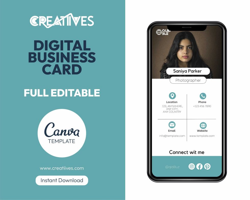 Editable Digital Business Card Template